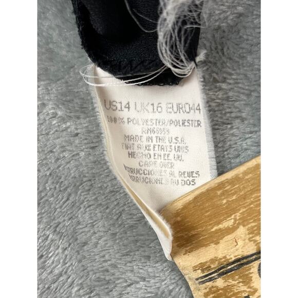 Vintage 90s Y2K Black Maxi Dress 14 Whimsigoth Spaghetti Straps Slit Witchy - Picture 11 of 16